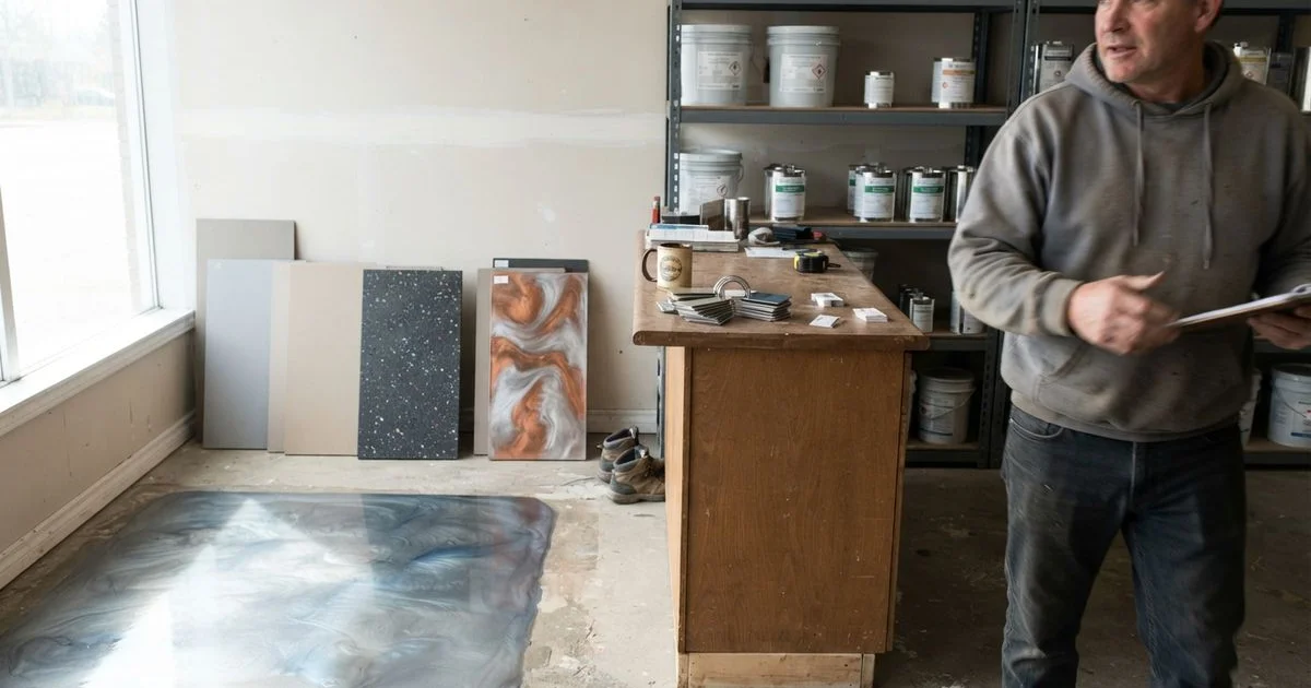 Featured epoxy flooring in Ontario